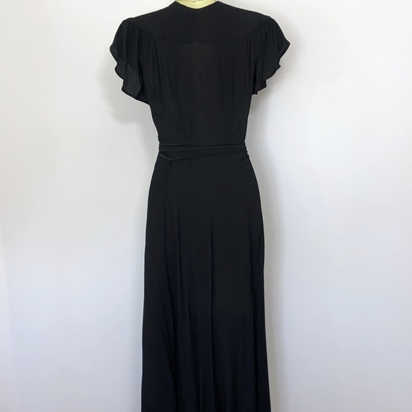 REFORMATION BLACK MAXI WRAP DRESS RAYON/VISCOSE EXCELLENT  2 - Picture 7 of 9